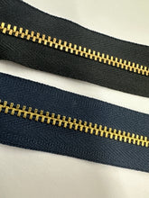 Load image into Gallery viewer, YKK® #4 Brass c/e Navy (560) Semi-Auto Pull