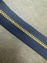 Load image into Gallery viewer, YKK® #4 Brass c/e Navy (560) Semi-Auto Pull