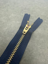 Load image into Gallery viewer, YKK® #4 Brass c/e Navy (560) Semi-Auto Pull