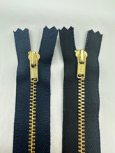 Load image into Gallery viewer, YKK® #4 Brass c/e NAVY (560) DA Slider