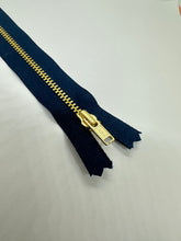 Load image into Gallery viewer, YKK® #4 Brass c/e NAVY (560) DA Slider