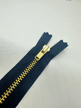 Load image into Gallery viewer, YKK® #4 Brass c/e NAVY (560) DA Slider