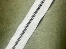 Load image into Gallery viewer, YKK® #4 Black-Oxide c/e White (501) Semi-Auto Pull