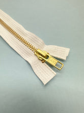 Load image into Gallery viewer, YKK® #5 Brass c/e White (501) DA Slider