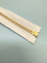 Load image into Gallery viewer, YKK® #5 Brass s/p White (501) DA Slider (Separating)