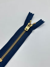 Load image into Gallery viewer, YKK® #5 Brass c/e NAVY (560) Semi-Auto Pull