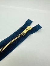 Load image into Gallery viewer, YKK® #5 Brass s/p Navy (560) DA Slider (Separating)