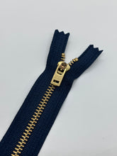 Load image into Gallery viewer, YKK® #5 Brass c/e NAVY (560) Semi-Auto Pull