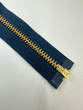 Load image into Gallery viewer, YKK® #5 Brass s/p Navy (560) DA Slider (Separating)