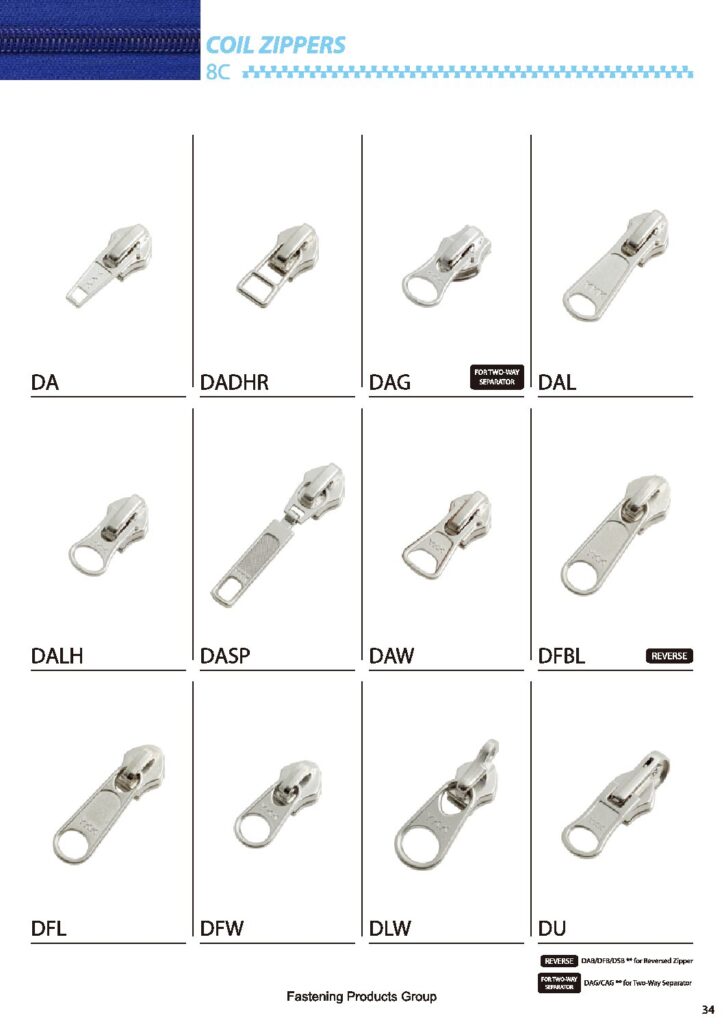 YKK® #8 Coil Sliders – S&J USA, Inc.