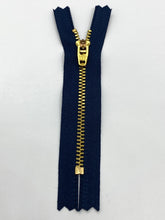 Load image into Gallery viewer, YKK® #4 Brass c/e Navy (560) Semi-Auto Pull