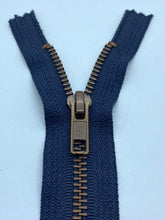 Load image into Gallery viewer, YKK® #5 Anti-Brass c/e Navy (560) DA Slider