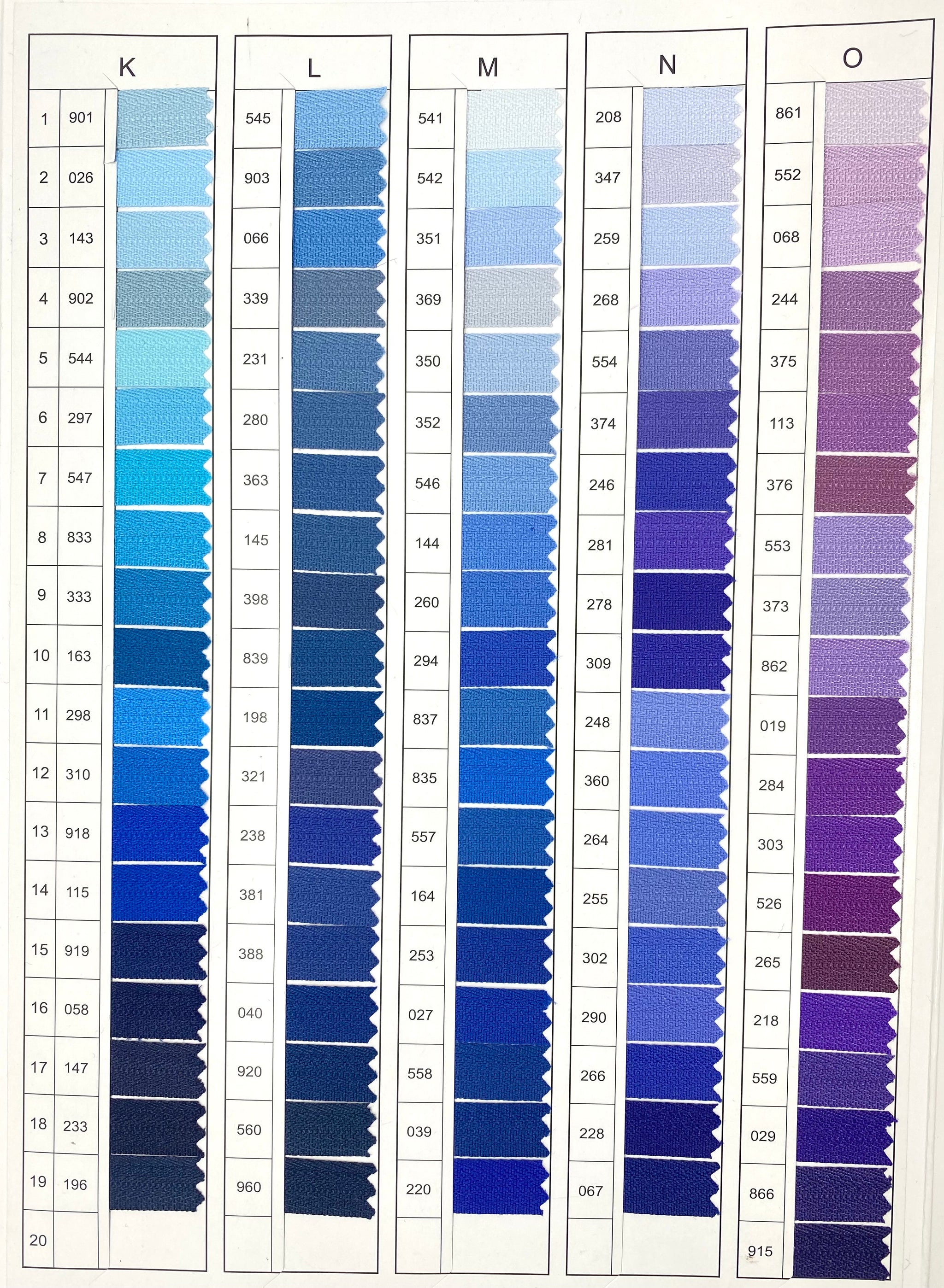 YKK® Color Card – S&J USA, Inc.