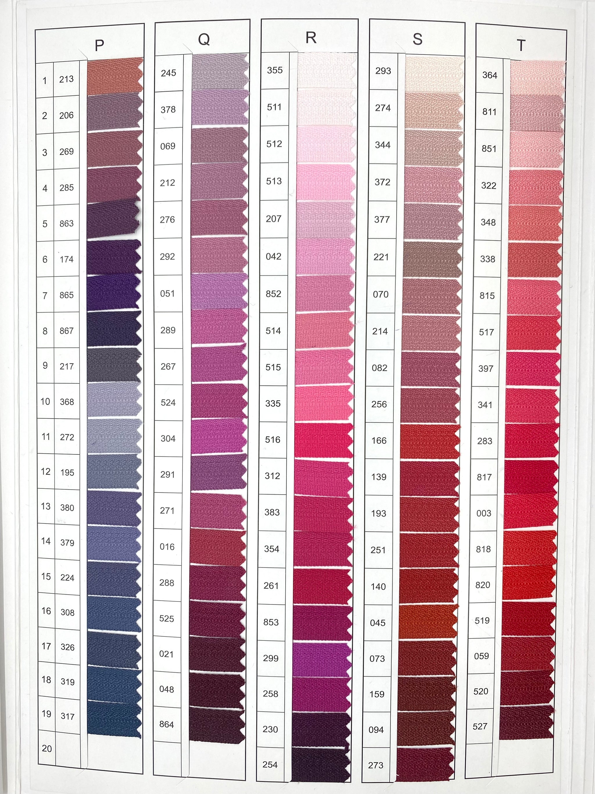 YKK® Color Card – S&J USA, Inc.