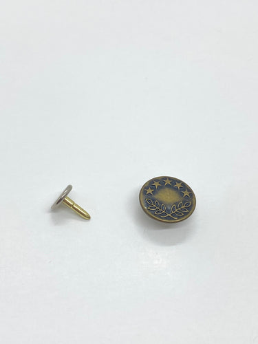Star Jean Tack Button - 27L / 17mm - 6/Pack - Antique Brass - WAWAK Sewing  Supplies
