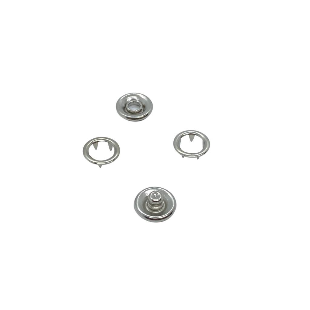 18L Silver O-Ring Snap Button Set