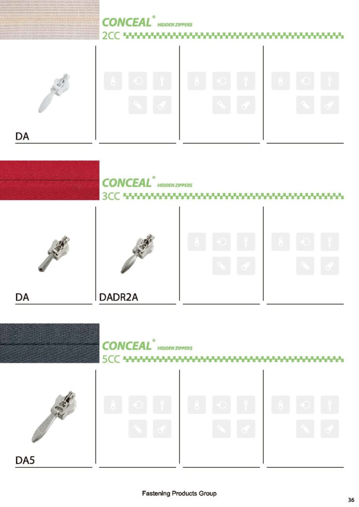 YKK® #2 CONCEAL® Invisible Sliders – S&J USA, Inc.