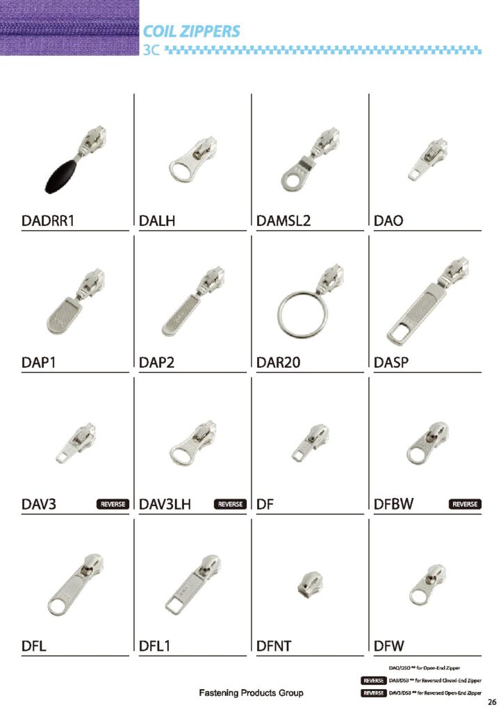 YKK® #3 Nylon Sliders – S&J USA, Inc.