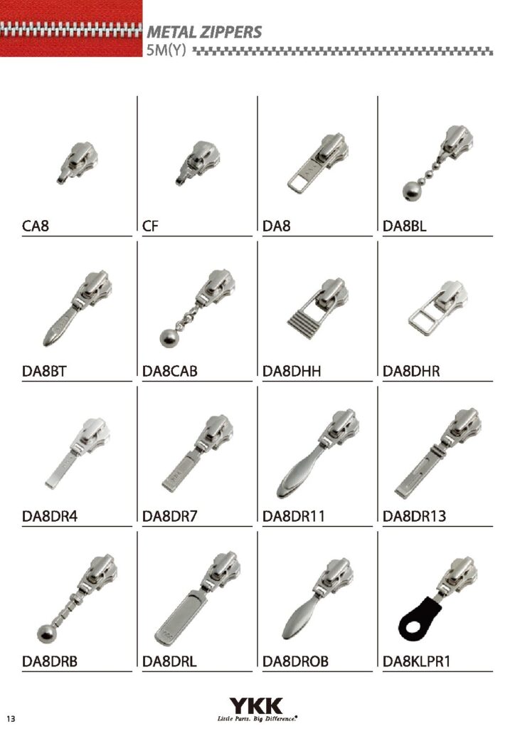 YKK® #5 Metal Sliders – S&J USA, Inc.