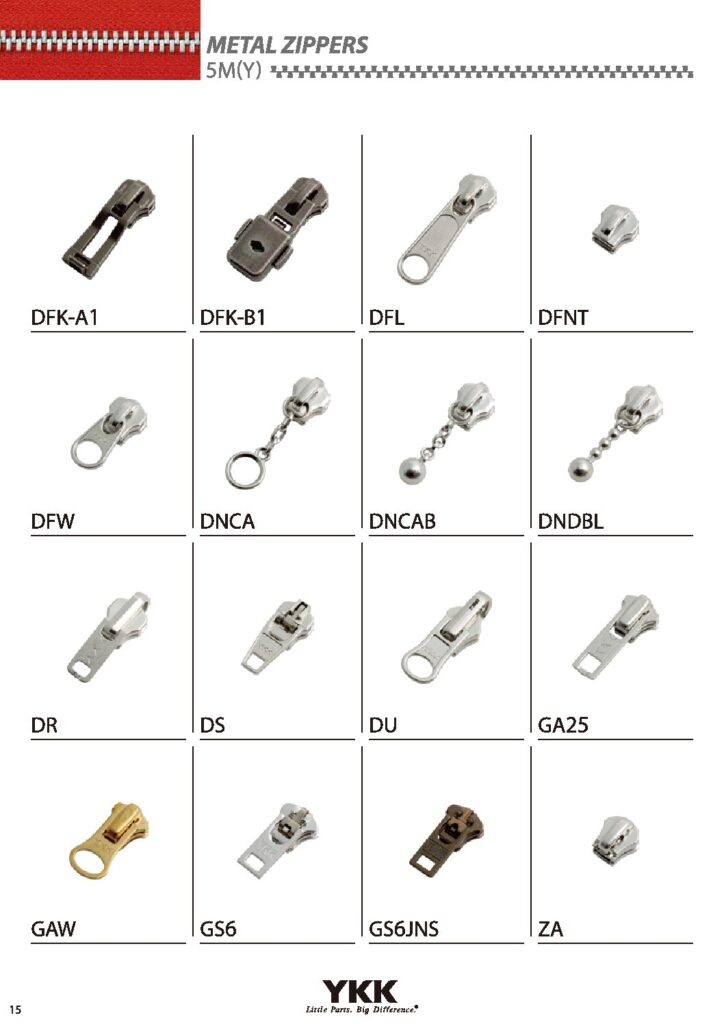 YKK® #5 Metal Sliders – S&J USA, Inc.